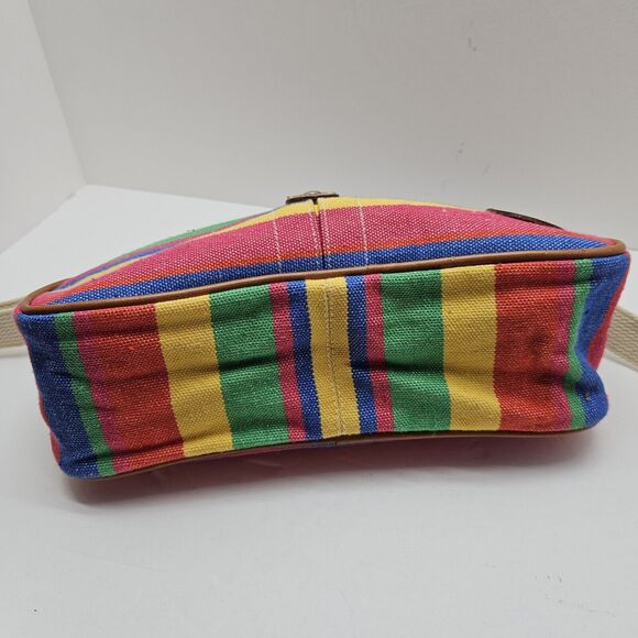 VTG 80s Liz Claiborne Multicolor Striped Shoulder Crossbody Bag Purse - Picture 5 of 11
